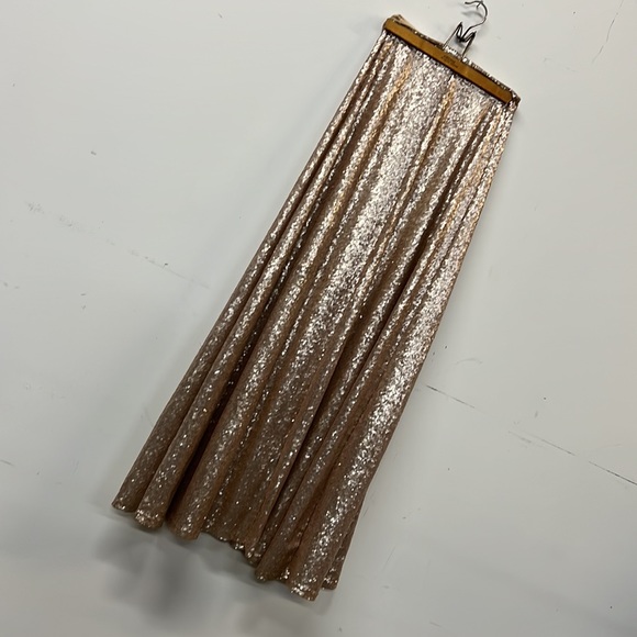 Fabulous long skirt champagne sequined full length size small - Picture 5 of 7